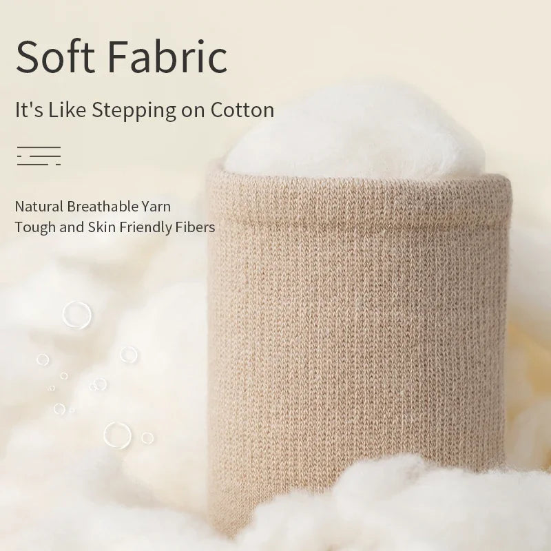 6 Pairs of Women Is Spring Or Summer Solid Colors Simple and Comfortable Mid Tube Socks Khaki Gradient Color