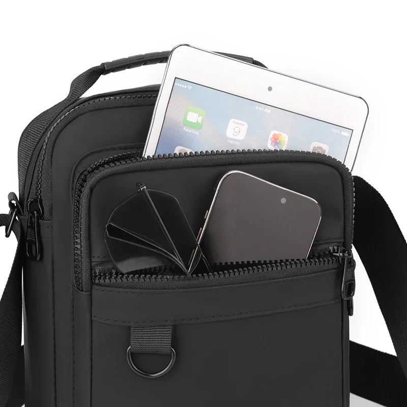 Messenger Sling Bags for Men Casual Oxford Small Zipper Crossbody Pouch Simple Mini Crossbody Phone Bag Male Side Shoulder Bag