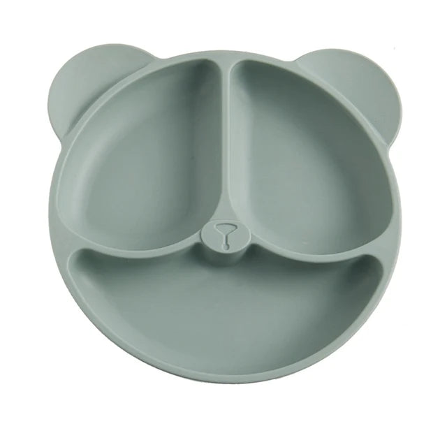 2023New Silicone Baby Dining Plate Cute Owl Children Dishes Suction Plate for Toddlers Kid Training Feeding Sucker Bowl BPA FREE