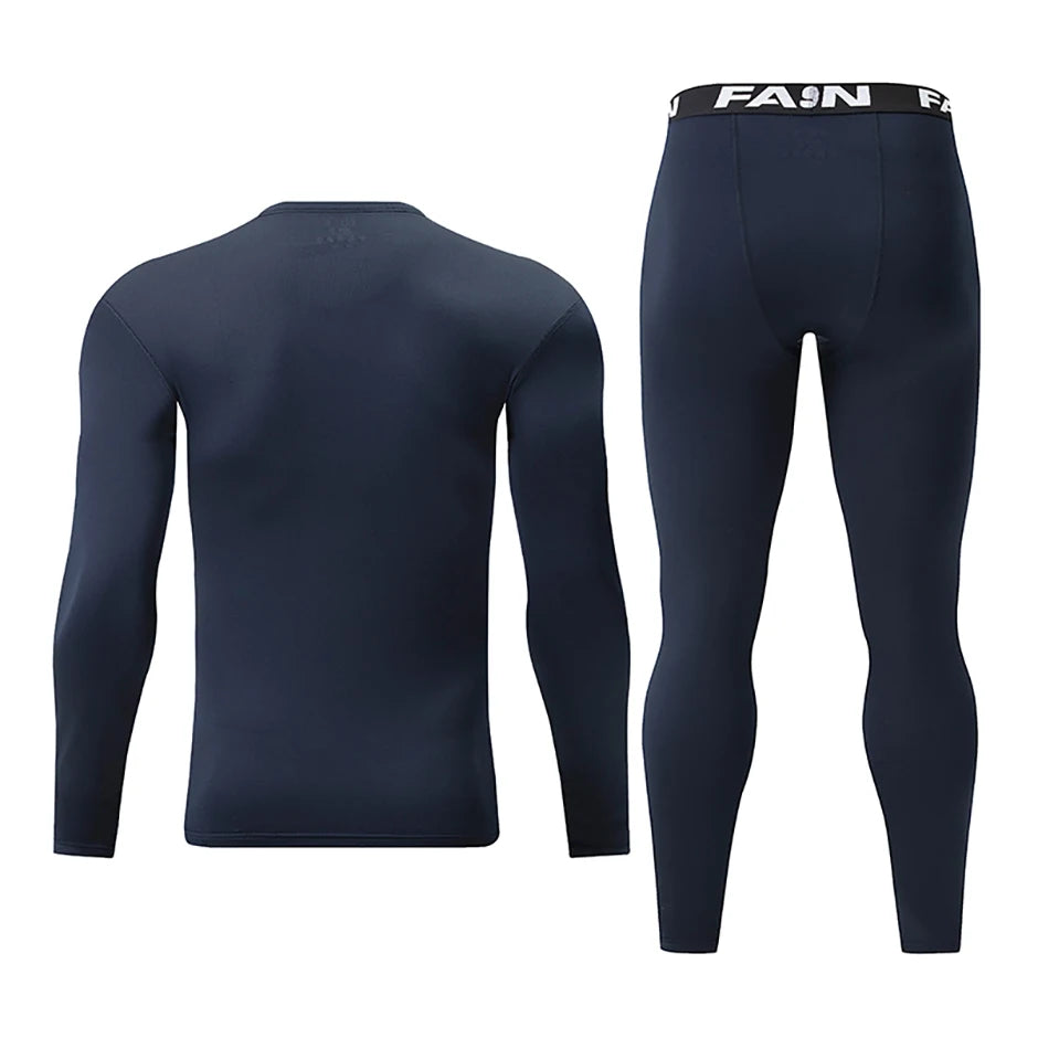 2-piece Autumn And Winter Solid Color Fashionable Casual Base Set Slim Fit Sports Fitness Long Sleeved Pants Warm Underwear Set