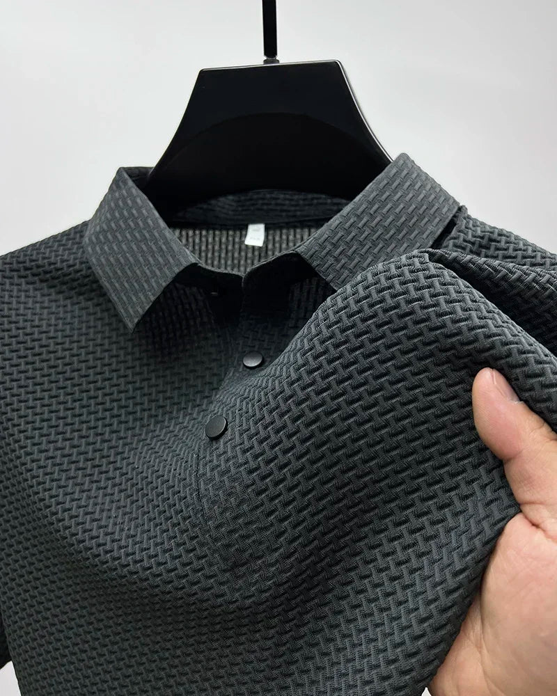 Business Casual Sweat-absorbing Top Brand Clothes Summer New Men's Short Sleeve T-shirt Ice Silk Cool and Breathable POLO Shirt