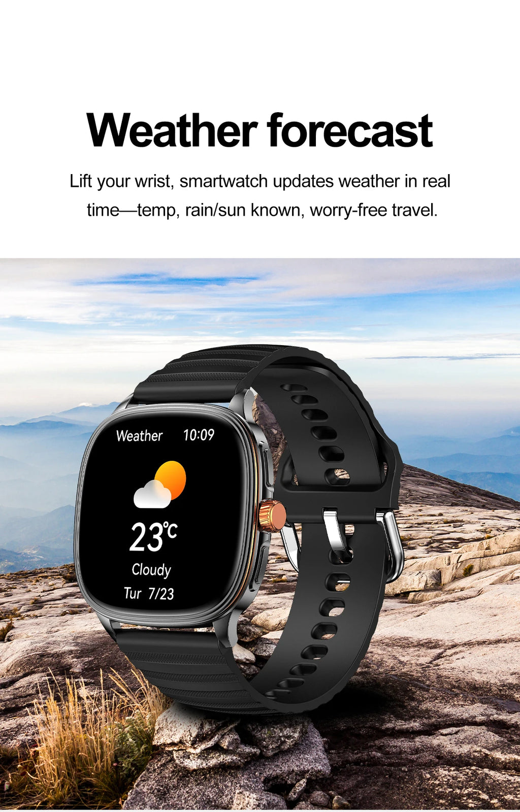 New Smart Watch 1.73" HD Screen NFC Voice Assistant Music Weather Sports Heart Rate High-precision Sensor Waterproof Smart Watch