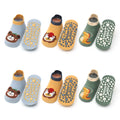 6 Pairs Kids Cotton Socks Cute Cartoon Animal Pattern Comfy Breathable Baby Non-slip Floor Socks