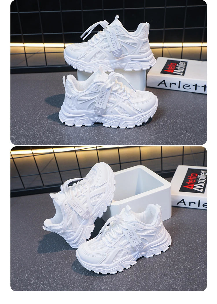 Girls Sneakers 2024 Children Casual Shoes Mesh Platform Designer Tennis Sneaker 6 To 12 Years Kids Sports Shoe for Girl