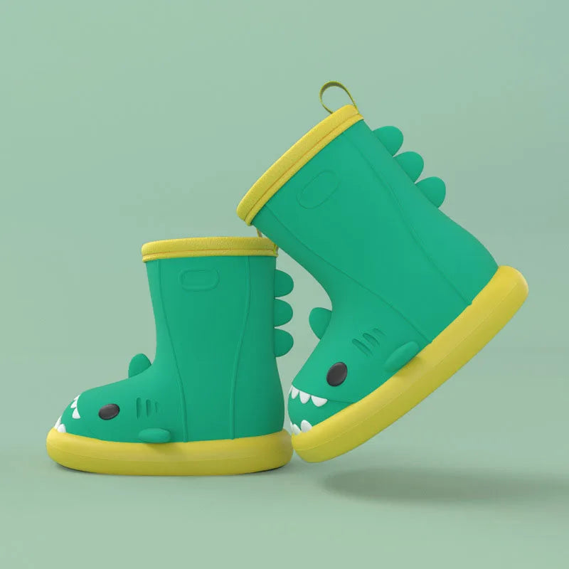 Children Baby Rain Boots Waterproof Rainshoes Cartoon Shark Todller Kids Shoes Boys Girls Water Shoes Soft Sole Anti-Slip