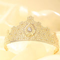 High-Quality Gold-Plated Women's Trendy Tiara Luxurious Vintage Style Middle Eastern Bridal Crown Parties, Banquets  Weddings