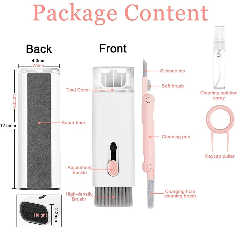 7-in-1 Keyboard Cleaning Kits Airpods Cleaner Headset Cleaner Pen Laptop Screen Cleaning Bluetooth Earphones Cleaning Kit