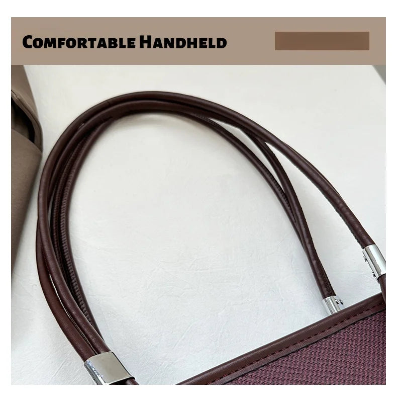 Pu Women's Shoulder Bag Stylish And Simple Solid Color Handbag Adjustable Shoulder Strap Waterproof Large Capacity Bucket Bag