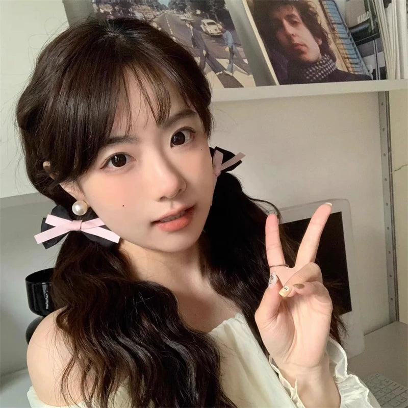 Korean Bow Headwear Sweet Girl Bowknot Princess Hair Clips Kids Bangs Clips Hair Accessories for Girl