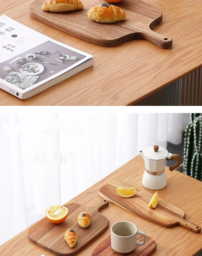 High Quality Kitchen Wooden Chopping Blocks Beech Cutting Board Pizza Bread Fruit Sushi Tray Hangable Screative Kitchen Tool