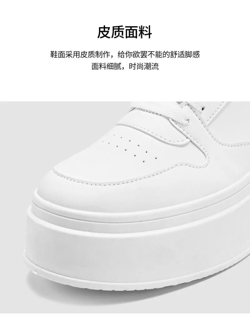 Men's Shoes Spring White Platform Comfortable Casual Shoes Man Trend Anti Slip Sneakers 2025 Fashion Thick Soled Shoes Zapatos