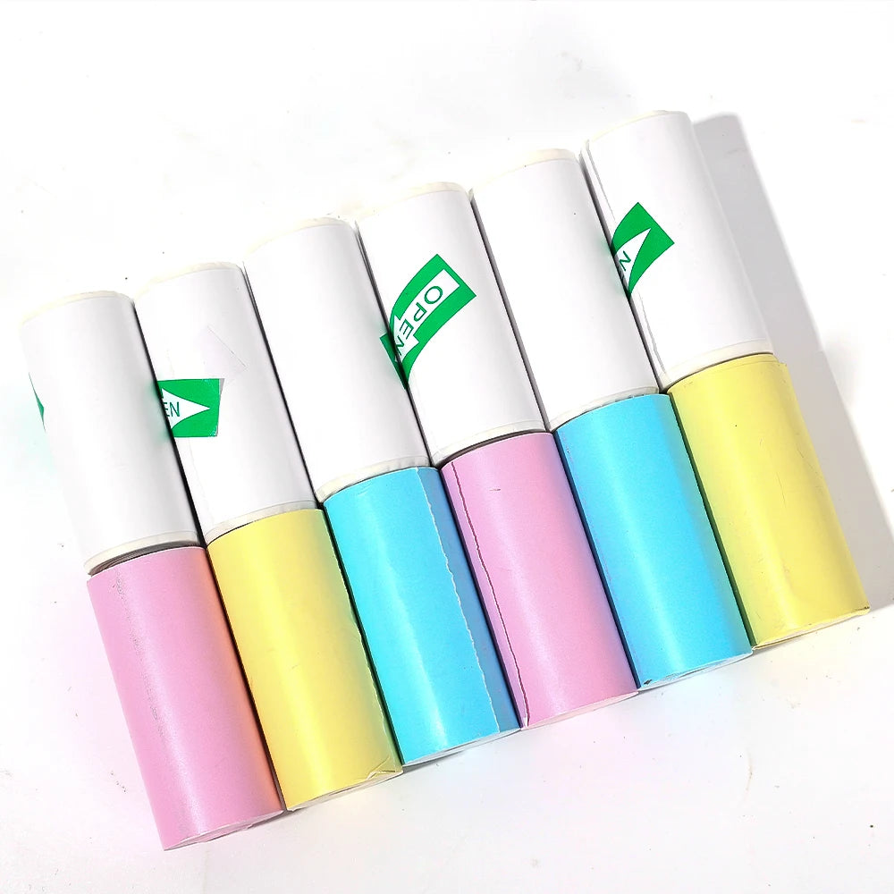 16Rolls Thermal Printer Papers 57x25mm Self-adhesive Thermal Papers HD Color Label Printers for Inkless Mini Portable Printer