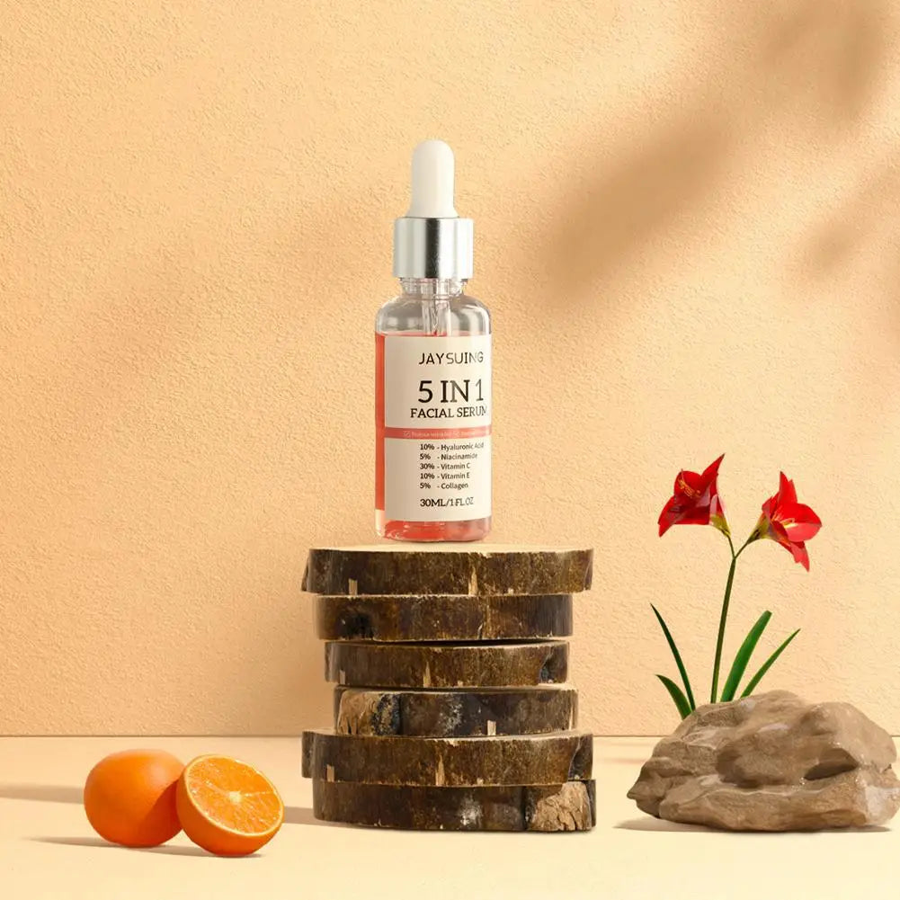 1/2/3/5/10Pcs 5 In 1 Hyaluronic Acid Face Serum Moisturizing Vitamin C collagen Lightning Facial Serum Shrink Pores Skin Care