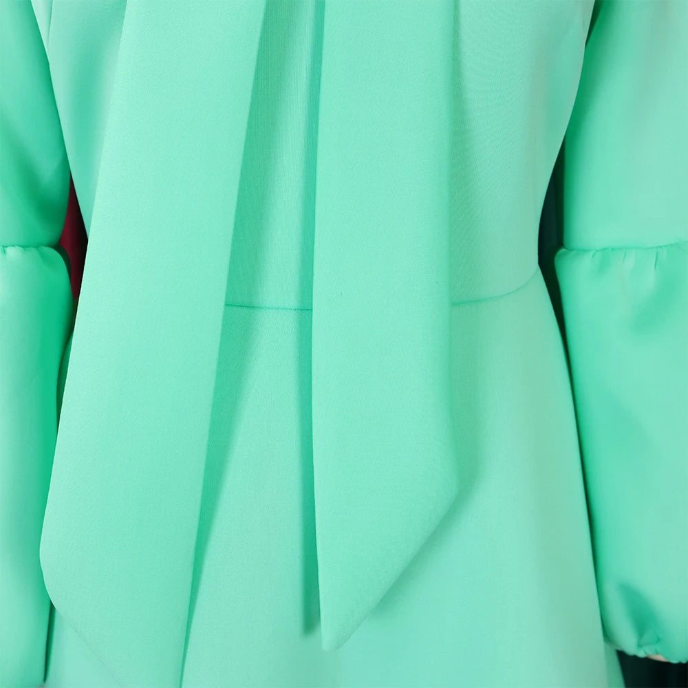 Elegant Dresses for Women Bow Collar Full Sleeve High Waisted A Line Mid Calf Luxury Female Birthday Party Dinner Vestidos Mujer