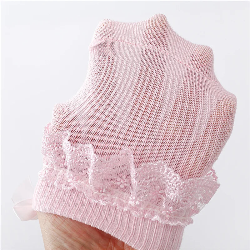 0-24Month Newborn Baby Socks For Girls Cotton Lace Infant Girls Sock Princess Bow Toddler Baby Girls Socks Four Season