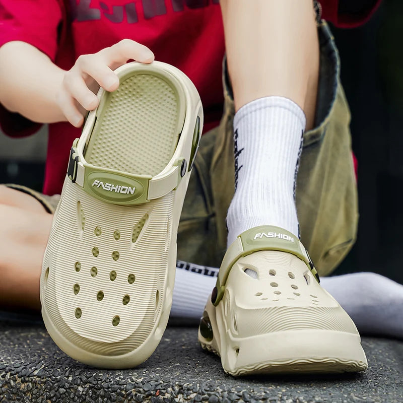 Men's New Summer Sports Sandals for Beach Wear, Non-Slip, Wear-Resistant, Closed-Toe Shoes, Sandals and Slippers