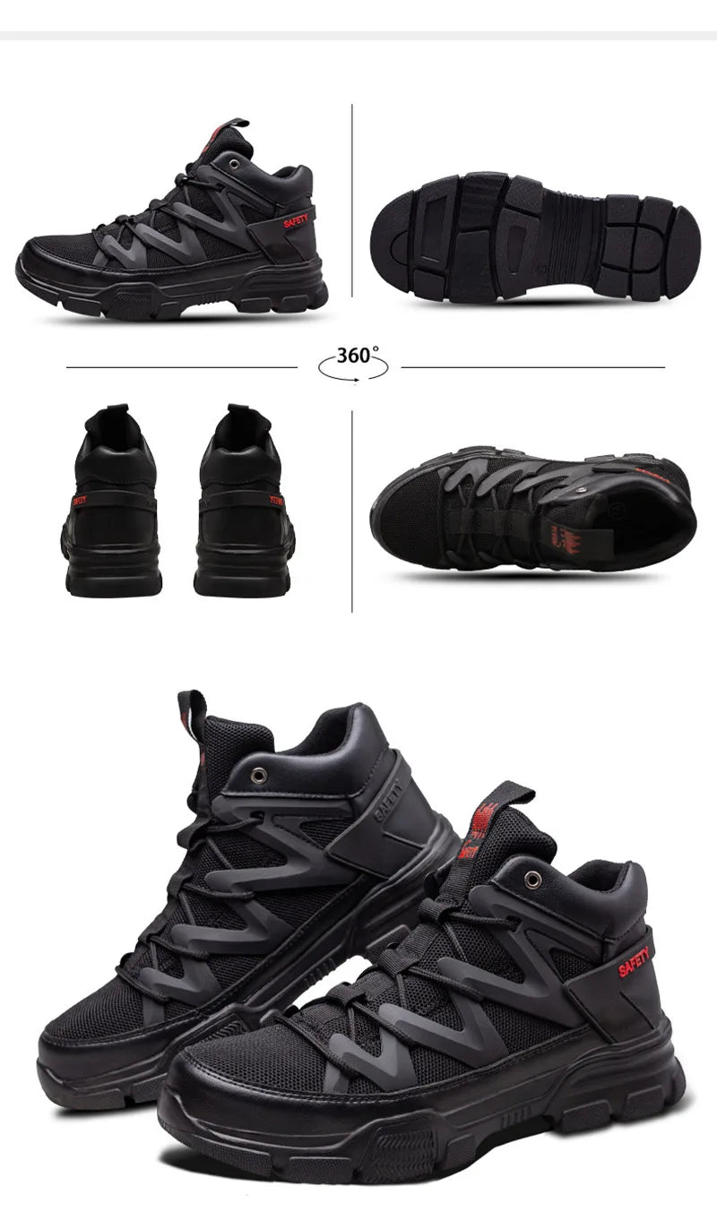 Safety Shoes Universal Breathable Outdoor Work Boots Steel Toe Anti-smash Puncture Proof Working Protective Sneakers for Men