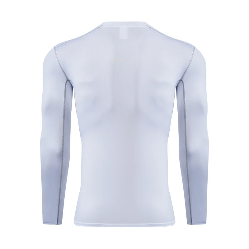 2024 Men's Long Sleeved Sports T-Shirt With High Elasticity And Quick Drying Solid Color Long Sleeves