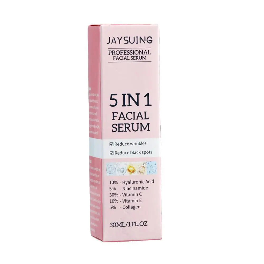 1/2/3/5/10Pcs 5 In 1 Hyaluronic Acid Face Serum Moisturizing Vitamin C collagen Lightning Facial Serum Shrink Pores Skin Care