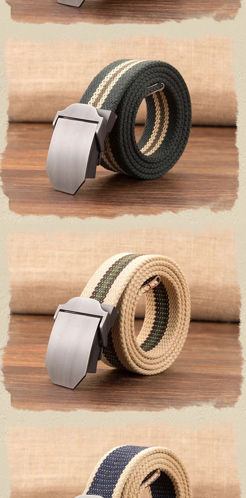 Men Waist Belt Outdoor Sports Canvas Belt Luxurious Gloss Metal Buckle Jeans Waist Circumference Military Tactical Nylon Weaving