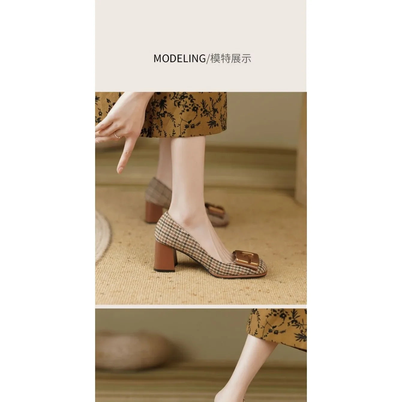 High Heels Women Shoes Summer Elegant Dress Shoes Designer Women Pumps Chunky Shallow Luxury Brand Party Woman Mary Jane Shoes