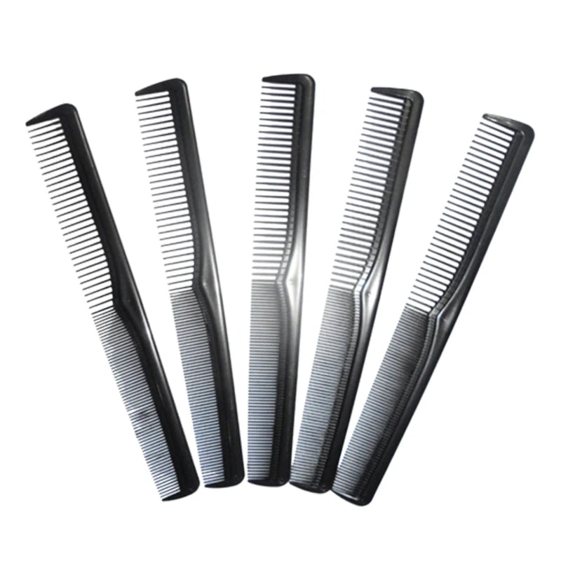 5 Pieces Fine Cutting Wide Tooth Hair Barber Carbon Fiber Salon Hairdressing Comb Heat Resistant Styling Grooming Comb