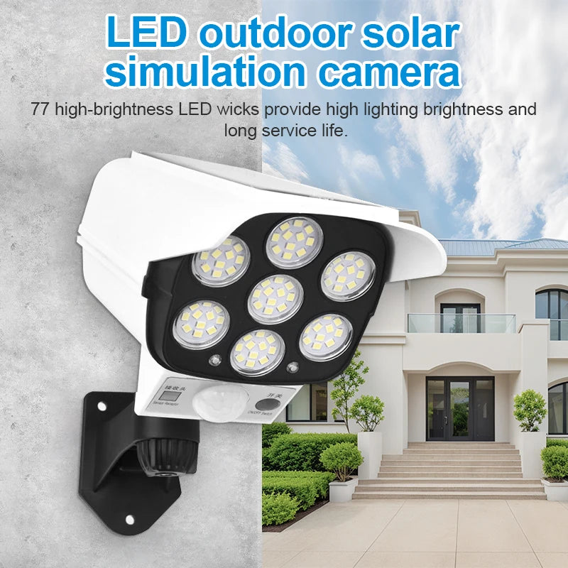 Solar Simulation Camera Lighting Motion Sensor Remote Control Fake Camera Waterproof Safety Light Outdoor Backyard Wall Lamp