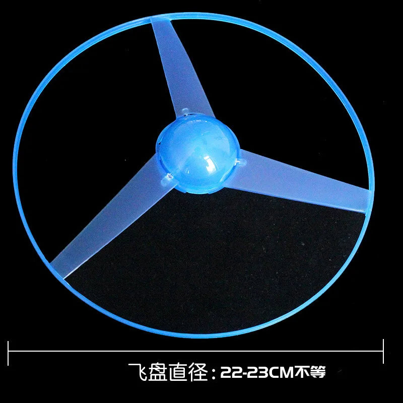 Kid Sports Pull Line Saucer Toys Children Outdoor Fun Rotating Flying Toy LED Light Processing Flash Flying Toy for Parks Beach