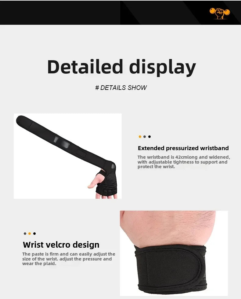 Weightlifting Training Gloves for Men Women Fitness Sports Body Building Gymnastics Gym Hand Wrist Palm Protector Gloves