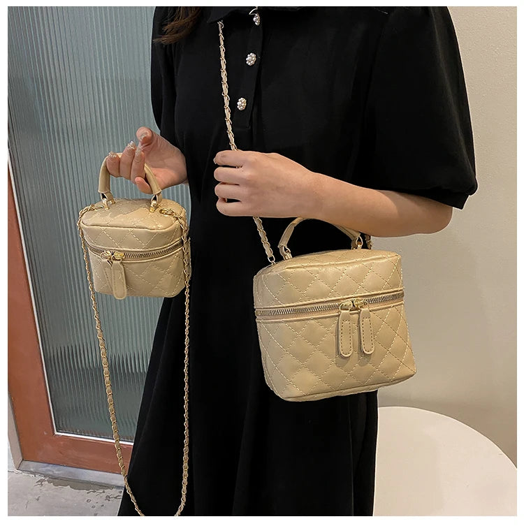 Trendy  Buet Handbag Women's Crossbody Versatile High-End Feel PU Leather Soft Surface Zipper Closure Casual Sle