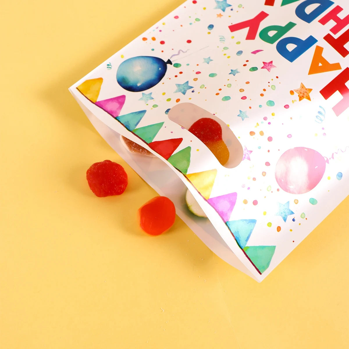 10/20/50pcs Happy Birthday Gift Bags Colorful Party Favor Bags Plastic Tote Bags for Kids Adults Happy Birthday Party Decoration