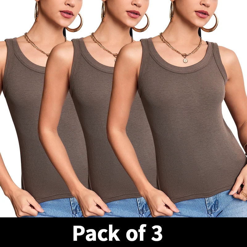 1/3 Pieces Four Seasons Thin Ladies Solid Color Joker Camisole Young Women Plus Size Comfortable and Sexy T-shirt Shirt Casual