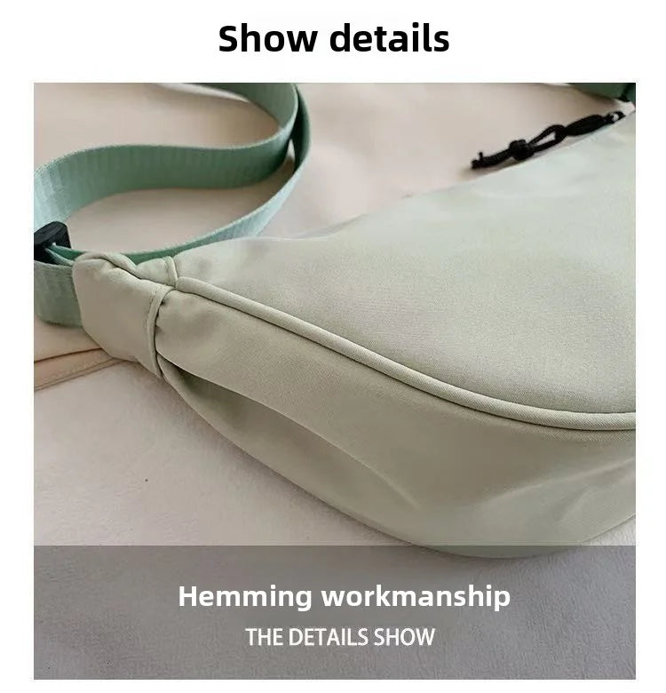 New Simple and Casual Solid Color Nylon Large Capacity Women's Dumpling Bag Shouldercrossbody bag shoulder bag large capaci Bag