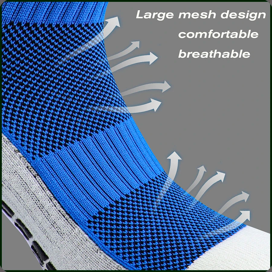 Football Socks Men Athletic Non Slip Soccer Socks Cushioned Breathable For Running Yoga Basketball Hiking Sports Grip Socks