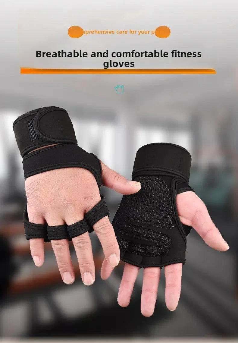 Weightlifting Training Gloves for Men Women Fitness Sports Body Building Gymnastics Gym Hand Wrist Palm Protector Gloves