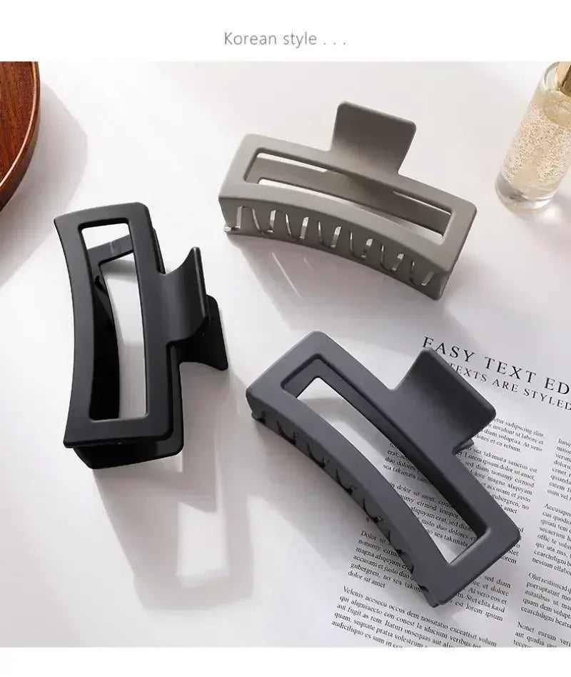 ‌4pcs Shark Jaw Hair Claw Clips | Extra-Large Non-Slip Hold for Thick Hair | Solid Color Hair Accessories Set, Ponytail Tools