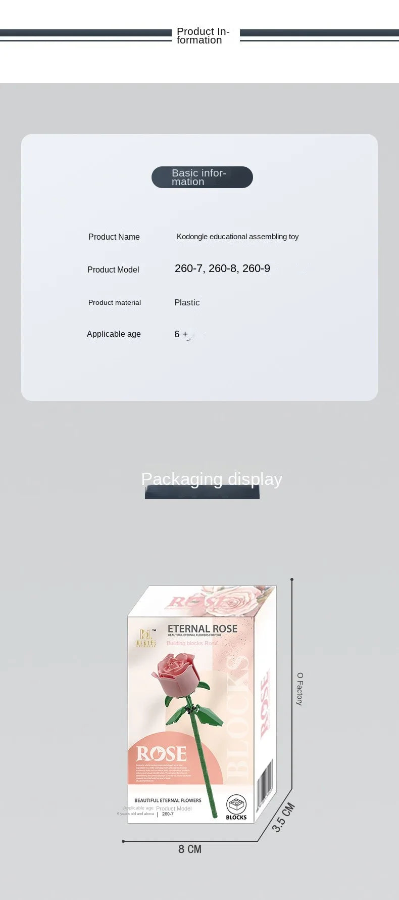 Romantic Rose Flower Bouquet Building Block Eternal Model Assembly Plastic Plant Brick Home Decor Mother's Day Birthday R Gift