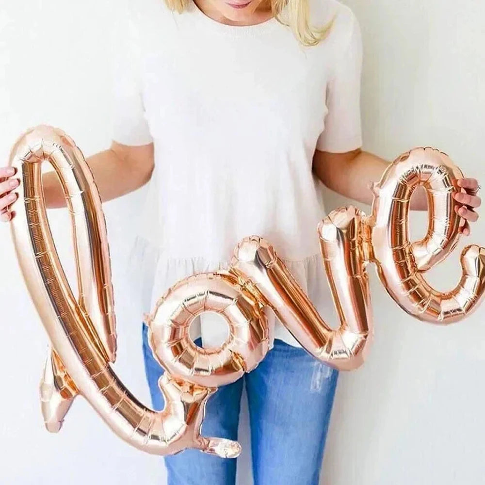 LOVE Letter Foil Mylar Balloon for Wedding Valentine's Day Anniversary Birthday Party Decor Background Arch wreath DIY Supplie