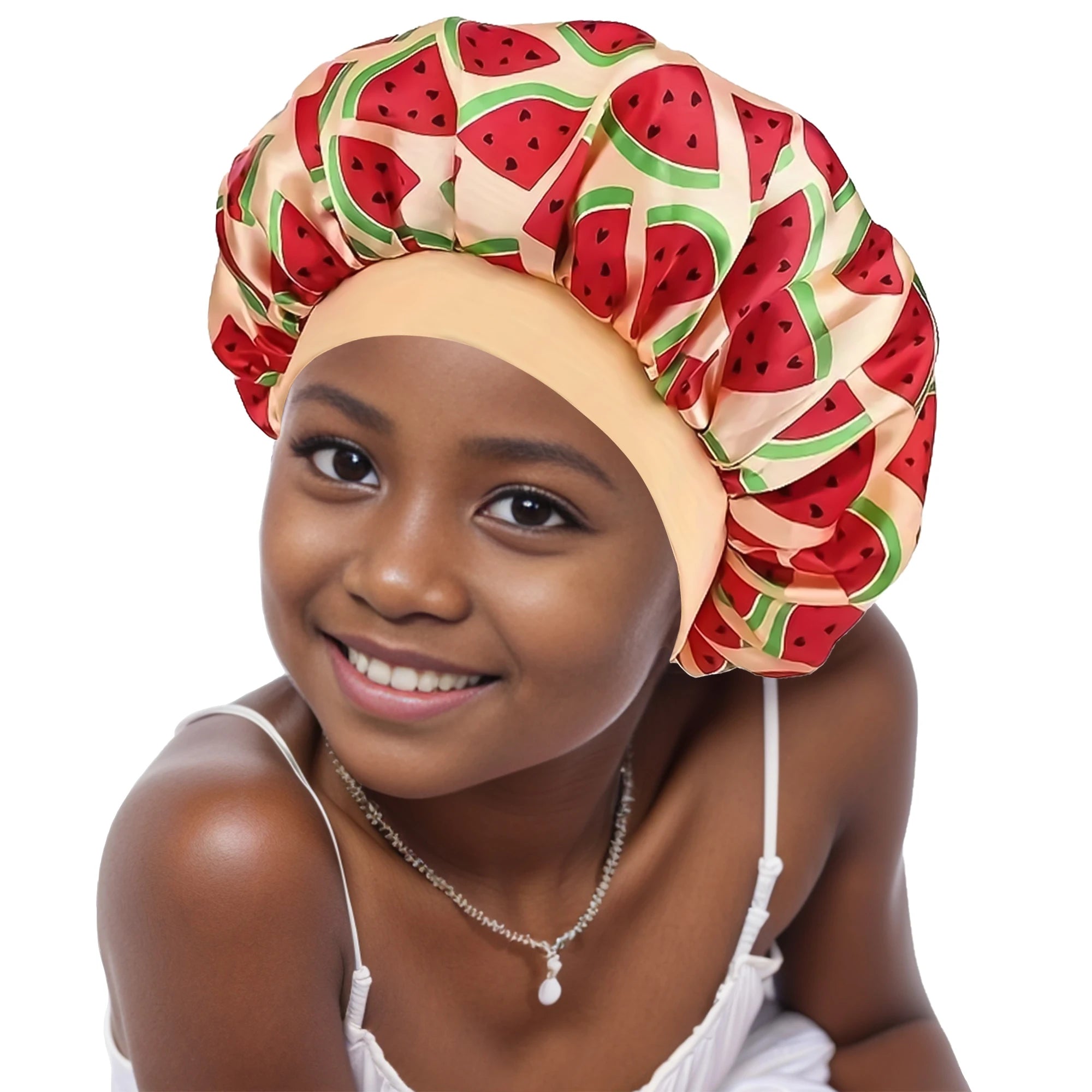 Children Bonnet New Wide Edge Elastic Butterfly Printing Sleep Fashion Leisure Home Comfortable Nightcap Hair Cap