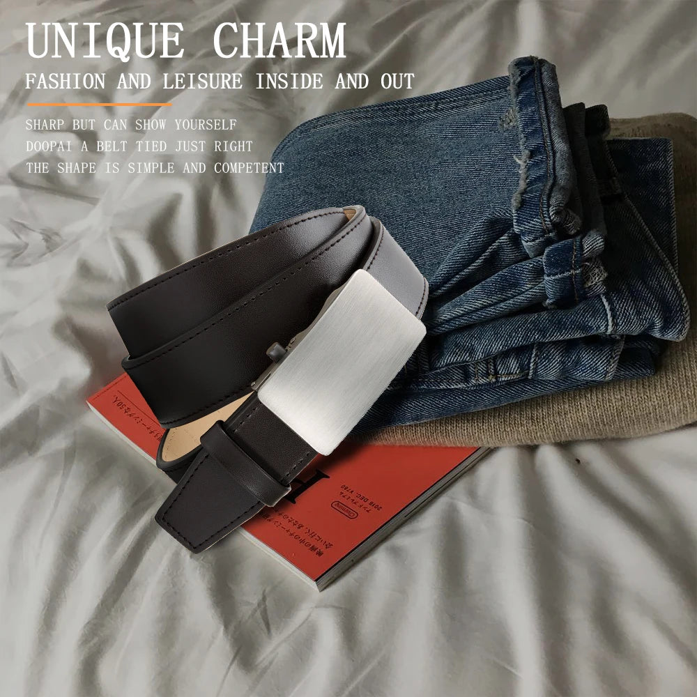 Men's Waist Belt - Men's Ratchet Belt Leather Metal Buckle Formal Pants - Micro Adjustable Waist Belt Can Be Seen Everywhere