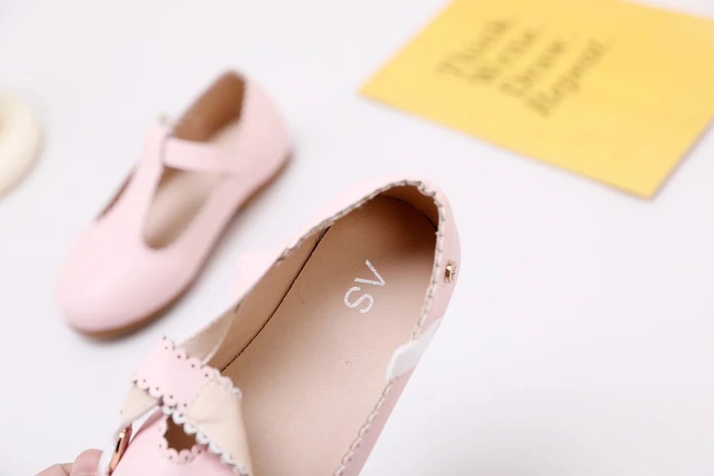 AS New Kids Shoes Children Beige Shoes Baby Boys Leather Shoes Toddler Princess Flats Girls Oxford Fashion Platform Mary Jane