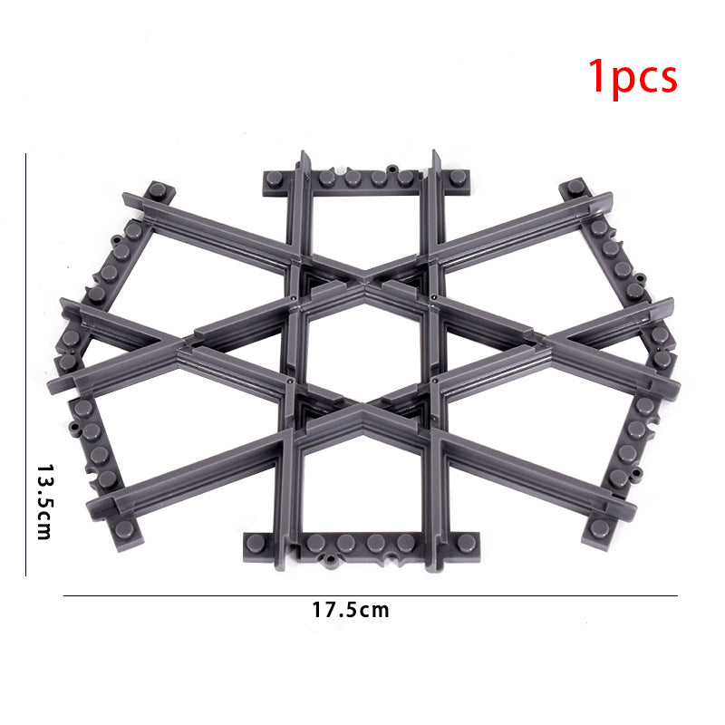 MOC City Train Rail Crossing Flexible Tracks Forked Straight Curved Rails Switch Building Block Bricks Creative DIY Toys