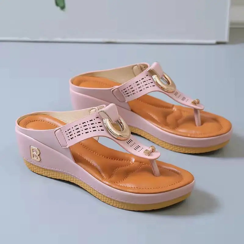 Summer Sandals Women 2026 Big Size Platform Sandals Wedges Flip Flops Shoes Comfortable Slippers Ladies Non-Slip Open Pantuflas