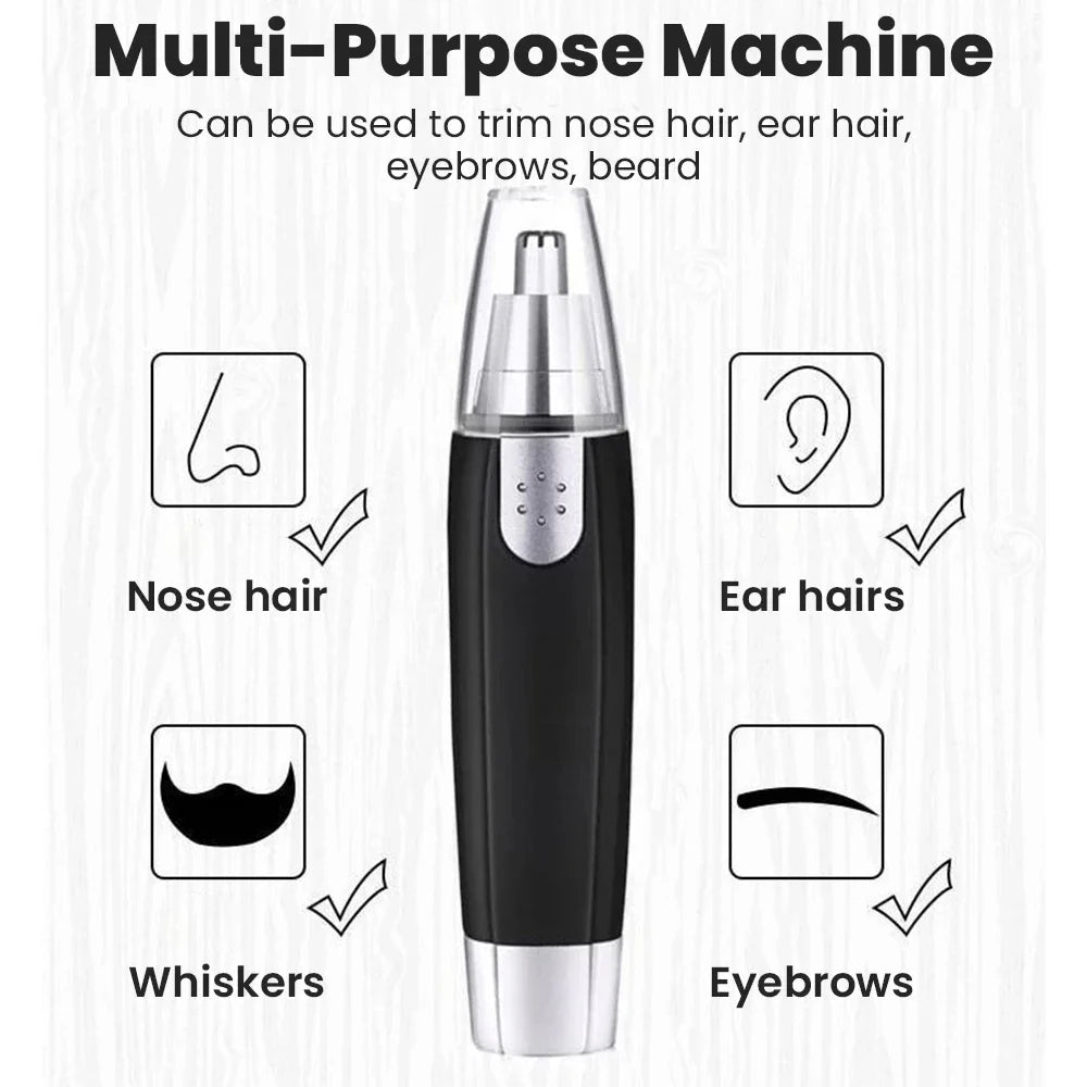 3-in-1 Rechargeable Facial Hair Trimmer - Painless Electric Nose, Ear & Eyebrow Shaver for Men & Women, Portable Grooming Kit
