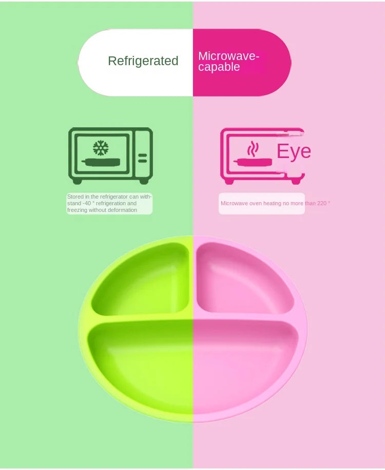 2023New Silicone Baby Dining Plate Cute Owl Children Dishes Suction Plate for Toddlers Kid Training Feeding Sucker Bowl BPA FREE