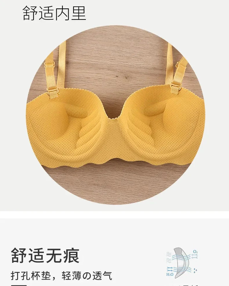 Sexy Bras Push Up Seamless Underwear for Women Solid Color Wireless Lingerie One-pieces Gather Convertible Straps Brassiere