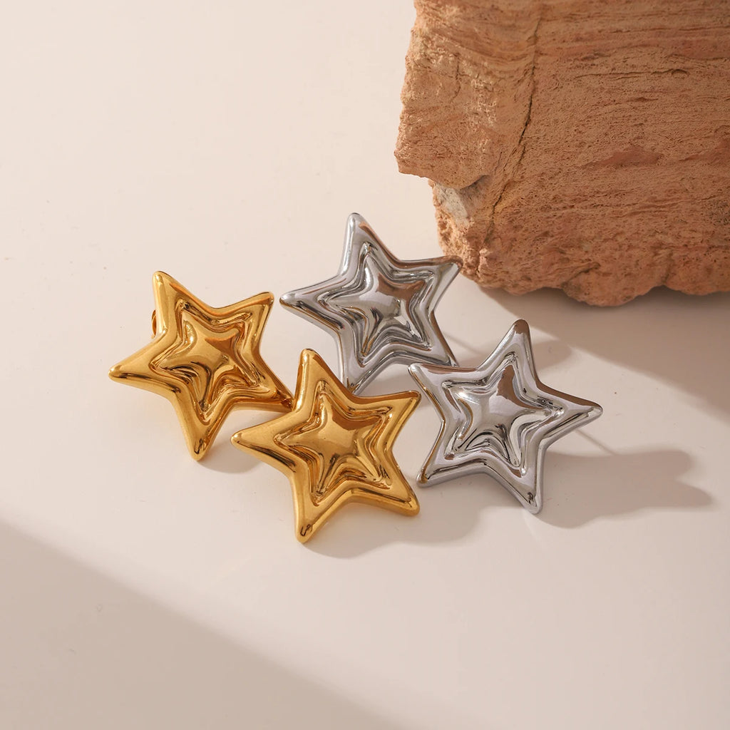star Stainless steel earrings 18k gold plated  jewelry fashionable women's earring accessories Valentine's Day Gift For Woman