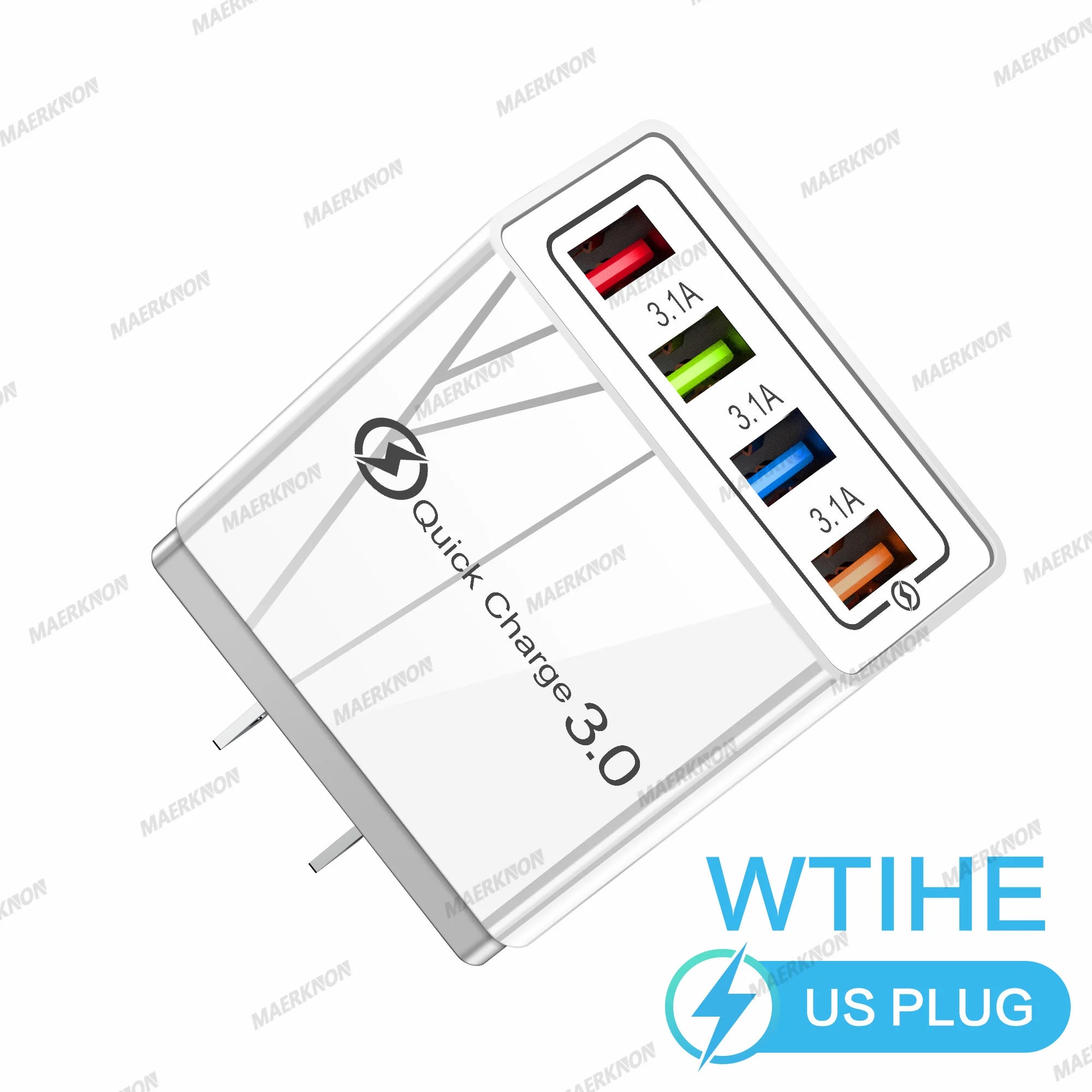 3A USB Charger 4 Ports USB Quick Charge 3.0 EU US Plug For iPhone Samsung Xiaomi Poco Fast Charging Mobile Phone Charger Adapter