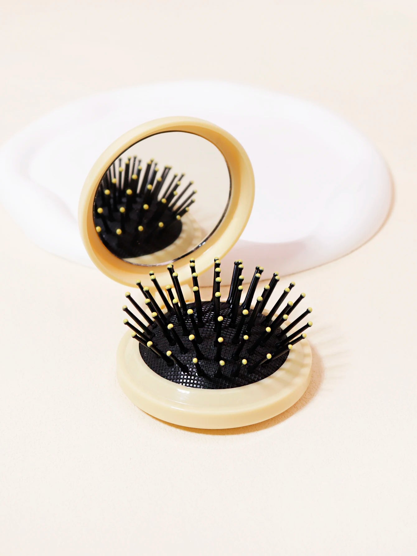 1PCS Small size Comb with Folding Mirror Travel Portable Massage Folding Comb Women's Hair Brush Styling Tool