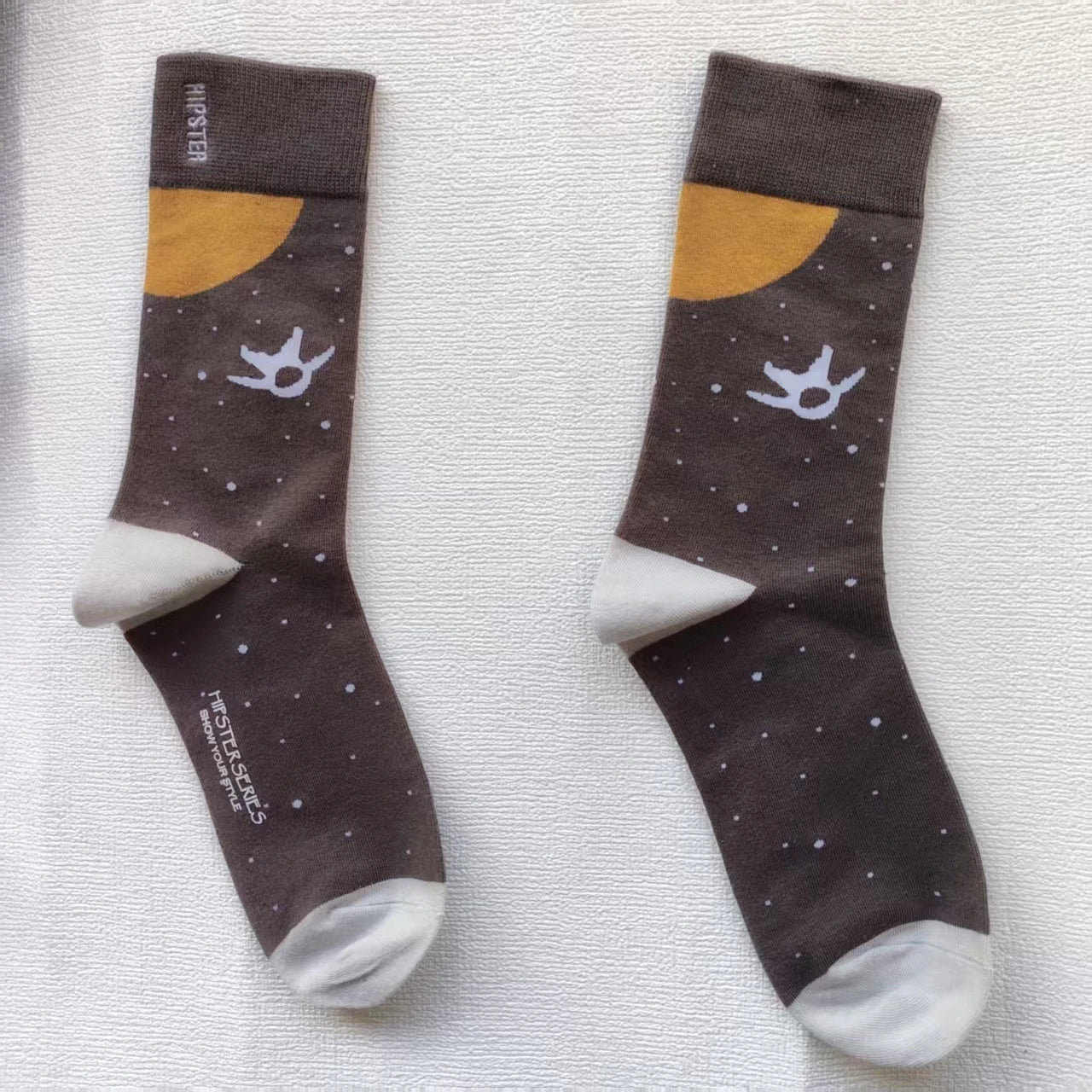 Colorful Funny Cotton Men Crew Socks Hip Hop Novelty Painting Style Skate Street Designer Harajuku Gift Happy Black Yellow Cool